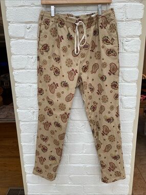 PACSUN All-Over Paisley Drawstring Men’s Khaki Pants